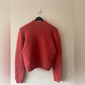 TSE Womens 100% Cashmere Luxe Mock Neck Sweater Coral coastal heritage old money
